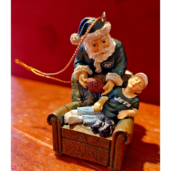 Memory Company NFL New York NY Jets Santa's Gift To A Boy Football Ornament RARE - Picture 1 of 12